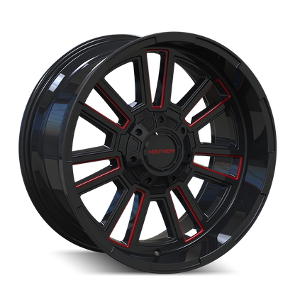 MAYHEM 8115 APOLLO 20x9 0 8x170/ GLOSS BLACK/PRISM RED MILLED