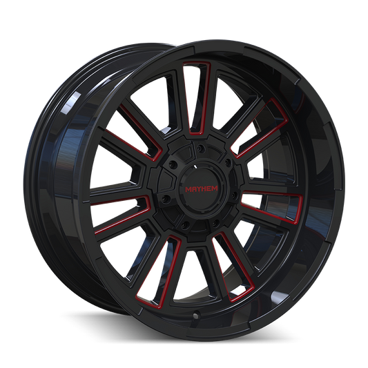MAYHEM 8115 APOLLO 20x9 0 8x170/ GLOSS BLACK/PRISM RED MILLED
