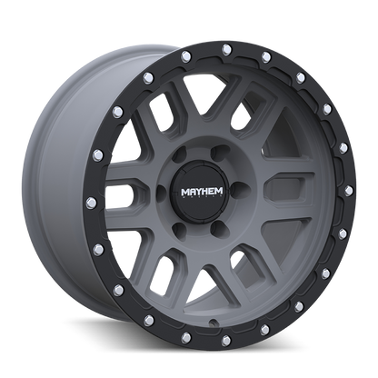 MAYHEM DELTA 8304 17X9 -12 5x127 MATTE GUNMETAL W/ MATTE BLACK LIP