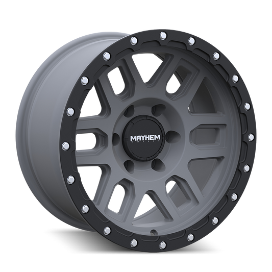 MAYHEM DELTA 8304 17X9 -12 5x127 MATTE GUNMETAL W/ MATTE BLACK LIP