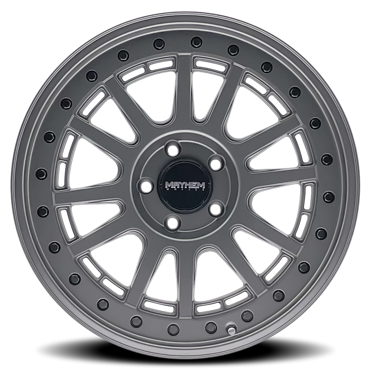 MAYHEM COMPASS 20x9 0 5x127 MATTE GUNMETAL W/ BLK BOLT