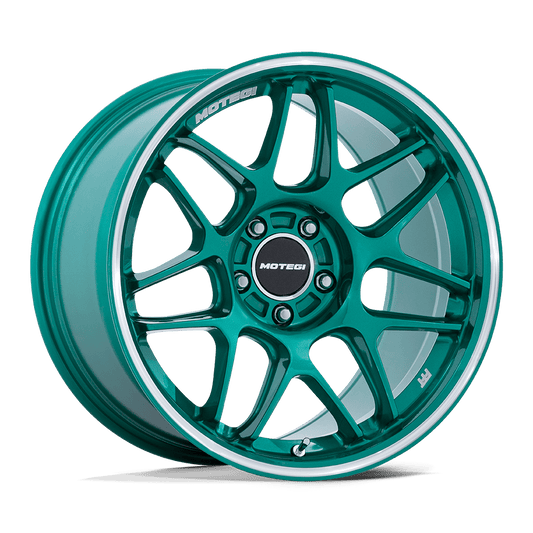 MOTEGI MR158 TSUBAKI 18x10.5 35 5x120 HOKKAIDO GREEN W/ MACHINED LIP