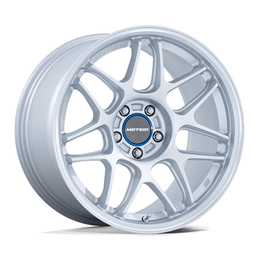 MOTEGI MR158 TSUBAKI 18x9.5 25 5x114.3 HYPER SILVER W/ MACHINED LIP