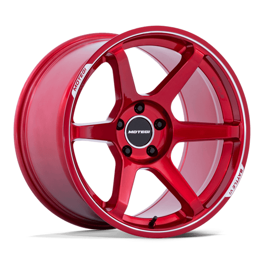 MOTEGI MR160 BATTLE VI 18X9.5 40 5X114.3 CHERRY RED METALLIC W/ MCH LIP