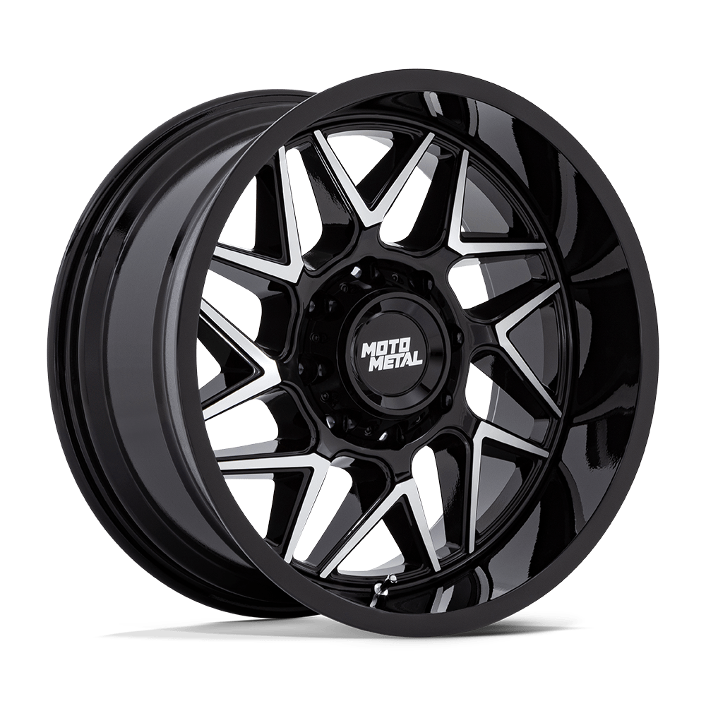 MOTO METAL MO812 TURBINE 20x10 -18 8x170 GLOSS BLACK W/ MACHINED FACE