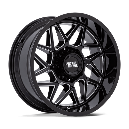Moto Metal MO812 TURBINE - 20x9 1mm 8x165.1 GLOSS BLACK MILLED Wheel | MO812BE20908001
