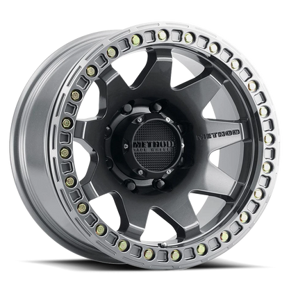 Method 108 17x9 8x165.1 (8x6.5) -44mm Beadlock Gloss Titanium MR10879080844B