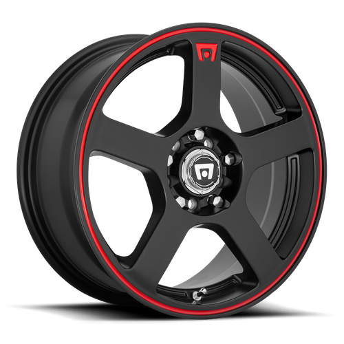Motegi MR116 FS5 17X7 40 4X100/4X114.3/4X100/4.5 Matte Black Red Racing Stripe