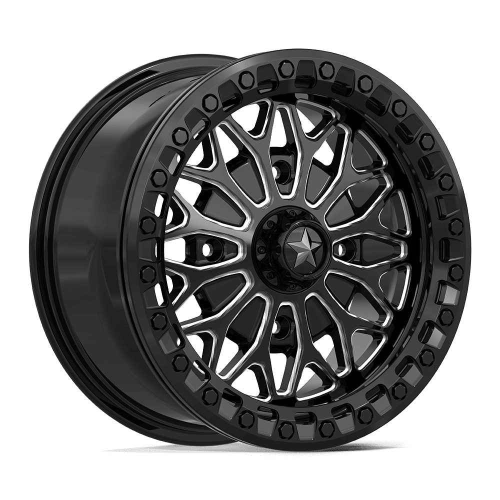 MSA OFFROAD WHEELS MA53 BOLO UTV BEADLOCK 15X7 38 4X137 GLOSS BLACK MILLED