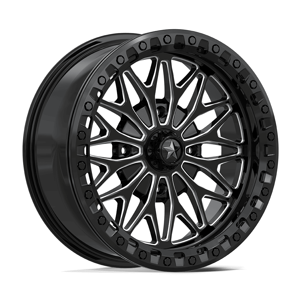 MSA OFFROAD WHEELS MA53 BOLO UTV BEADLOCK 18X7 10 4X137 GLOSS BLACK MILLED