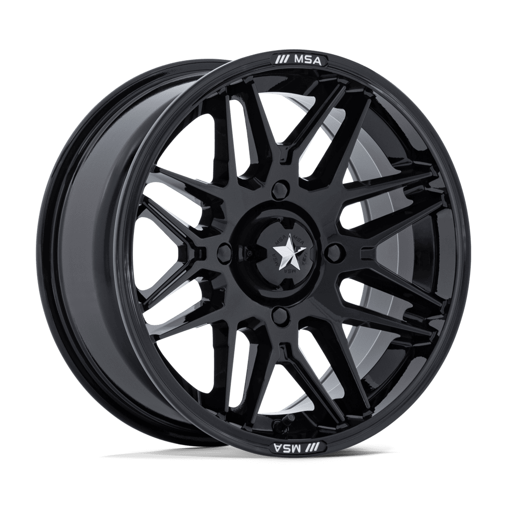MSA OFFROAD WHEELS M52 RADAR UTV 15X7 10 4X137 GLOSS BLACK