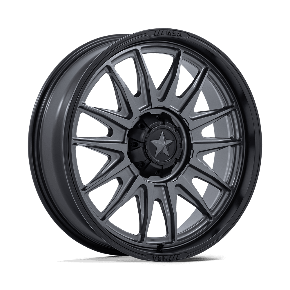 MSA OFFROAD WHEELS M55 COMMANDER UTV 15X7 10 5X114.3 MATTE GUNMETAL W/ M-BLK LIP