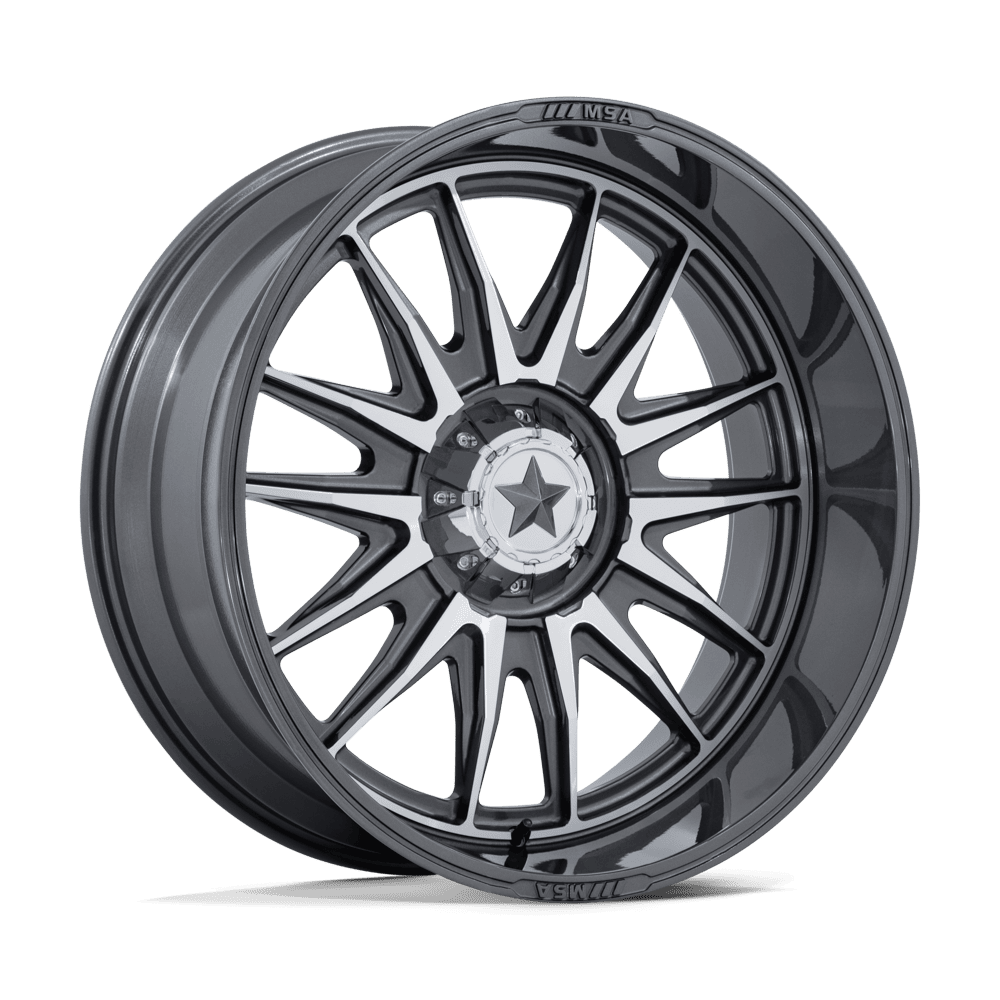 MSA OFFROAD WHEELS M55 COMMANDER UTV 24X10 -25 5X114.3 PLATINUM W/ MACHINED FACE