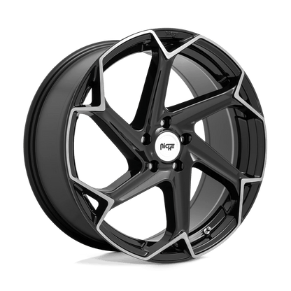 Niche 1PC M255 FLASH 20X10.5 20 5X115/5X115 Gloss Black Brushed