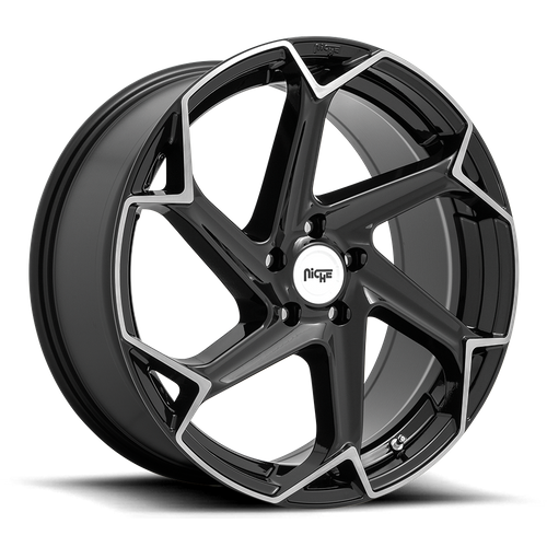 Niche 1PC M255 FLASH 20X10.5 40 5X112/5X112 Gloss Black Brushed