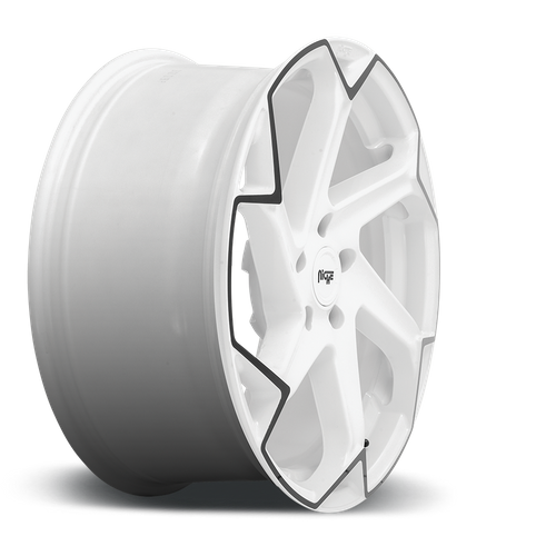 Niche 1PC M257 FLASH 20X10.5 35 5X120/5X4.72 Gloss White With Black