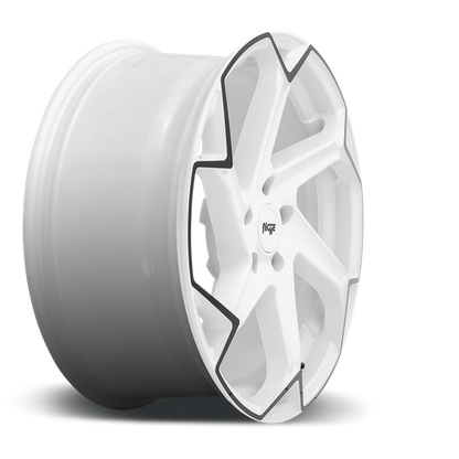 Niche 1PC M257 FLASH 20X10.5 35 5X120/5X4.72 Gloss White With Black