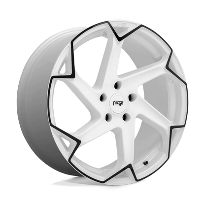 Niche 1PC M257 FLASH 20X10.5 40 5X114.3/5X4.5 Gloss White With Black