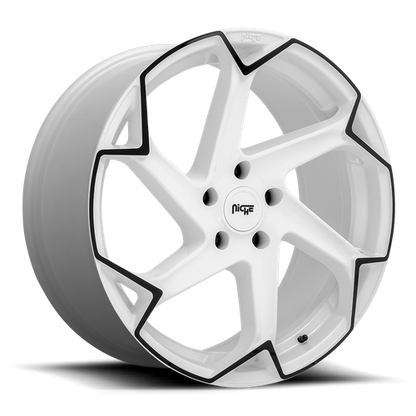Niche 1PC M257 FLASH 20X10.5 40 5X114.3/5X4.5 Gloss White With Black