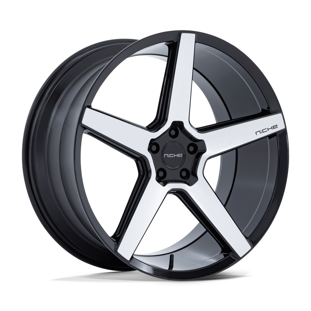 NICHE 1PC NC283 MODENA 22x9 15 5x112 GLOSS BLACK W/ MACHINED FACE