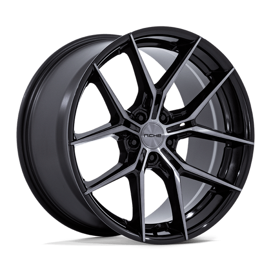 NICHE 1PC NC279 PRODIGY 5 19x8.5 35 5x112 GLOSS BLACK DARK TINTED CLEAR