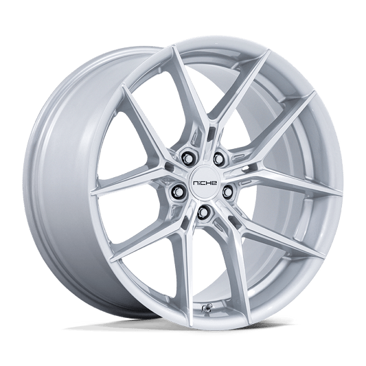NICHE 1PC NC279 PRODIGY 5 22x10.5 38 5x120 SILVER W/ MACHINED FACE