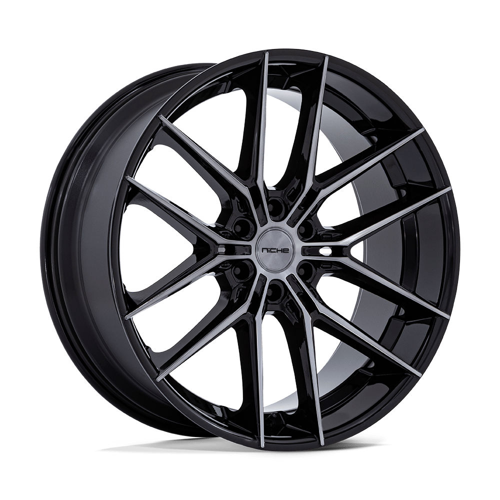 NICHE 1PC NC280 PRODIGY 6 24x10 25 6x135 GLOSS BLACK DARK TINTED CLEAR