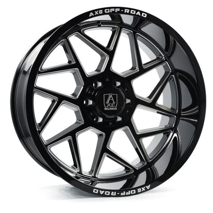 AXE Nemesis 22x12 -44 8X170 Gloss Black Milled