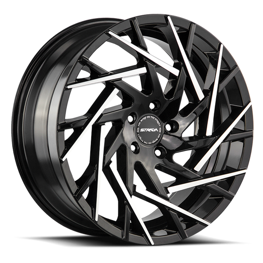 STRADA S64 NIDO 24X9.5 24MM 6X139.7 GLOSS BLACK MACHINED TIPS | S64463924GBMT