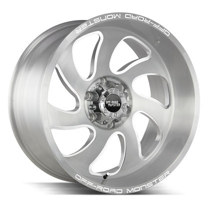 OFF ROAD MONSTER M07 M07 20X10 NEG 19MM 8LUG BLANK BRUSHED FACE SILVER | M070800N19BFS