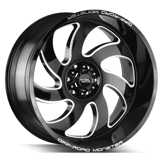 OFF ROAD MONSTER M07 M07 22X12 NEG 44MM BLANK GLOSS BLACK MILLED | M07212000N44GBML