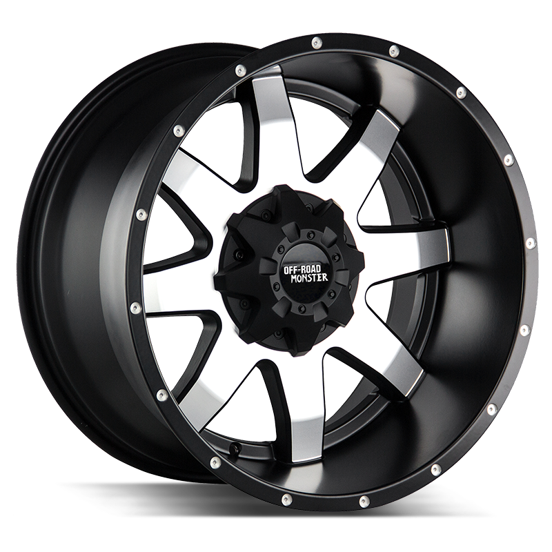 OFF ROAD MONSTER M08 M08 20X12 NEG 44MM BLANK FLAT BLACK MACHINED | M08012000N44BM