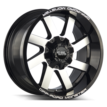 OFF ROAD MONSTER M80 M80 20X12 NEG 44MM BLANK GLOSS BLACK MACHINED | M80012000N44GBM