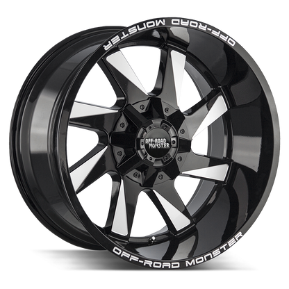 OFF ROAD MONSTER M80 M80 20X12 NEG 44MM BLANK GLOSS BLACK MILLED | M80012000N44GBML