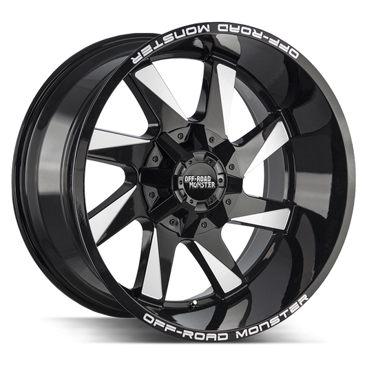 OFF ROAD MONSTER M80 M80 20X12 NEG 44MM BLANK GLOSS BLACK MILLED | M80012000N44GBML