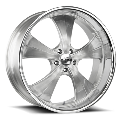 STRADA STREET CLASSICS C02 OLD SKOOL 24X10 15MM 5X115 BRUSHED FACE SILVER MILLED SS | C02451515BFSMLSS