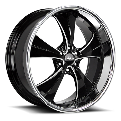 STRADA STREET CLASSICS C02 OLD SKOOL 24X10 25MM 5X120 GLOSS BLACK MILLED SS LIP | C02452025GBMLSS