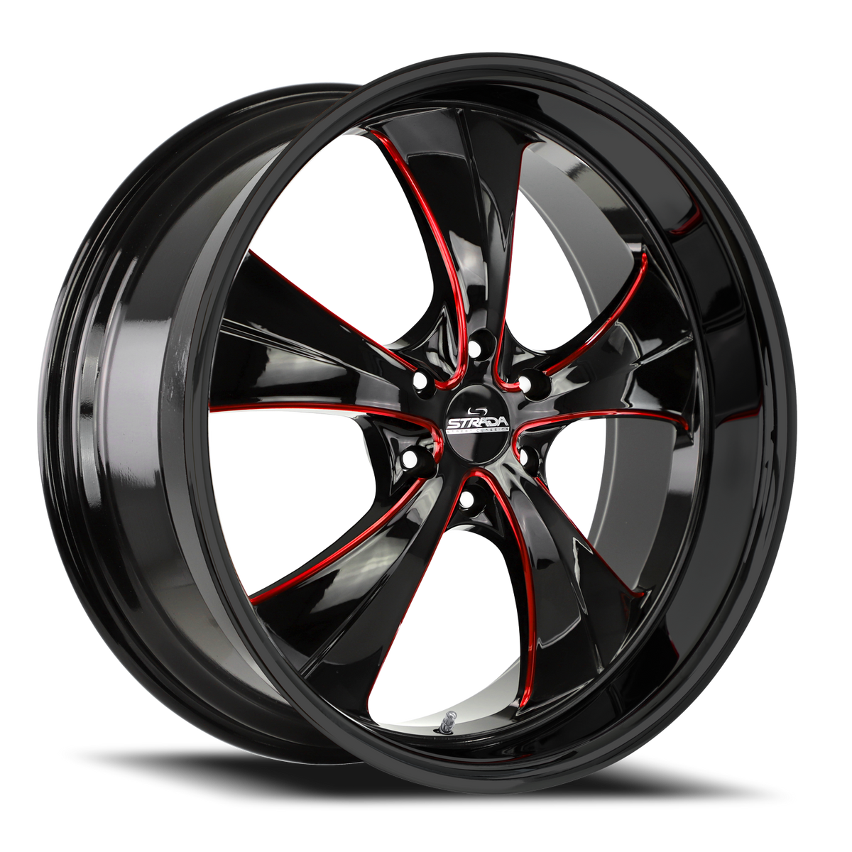 STRADA STREET CLASSICS C02 OLD SKOOL 24X10 15MM 5X127 GLOSS BLACK CANDY RED MILLED | C02452715GBMLR