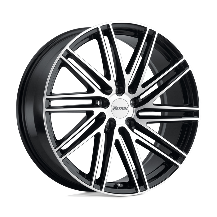 Petrol P1C 19X8 40 5X108/5X4.25 GLOSS BLACK W/ MACHINED FACE