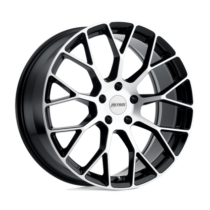 Petrol P2B 18X8 35 5X120/5X4.72 GLOSS BLACK W/ MACHINED FACE