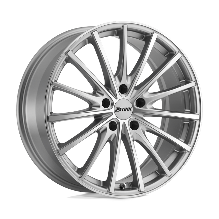 Petrol P3A 19X8 35 5X100/5X100 SILVER W/ MACHINED CUT FACE