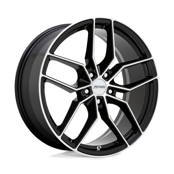 Petrol P5C 19X8 40 5X112/5X112 GLOSS BLACK W/ MACHINED FACE