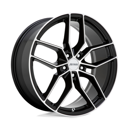 Petrol P5C 17X8 40 5X108/5X4.25 GLOSS BLACK W/ MACHINED FACE