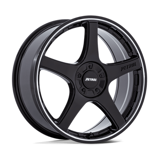 PETROL PE003 P2E 17X8 35 5X100/5X120 GLOSS BLACK W/ MACHINED LIP