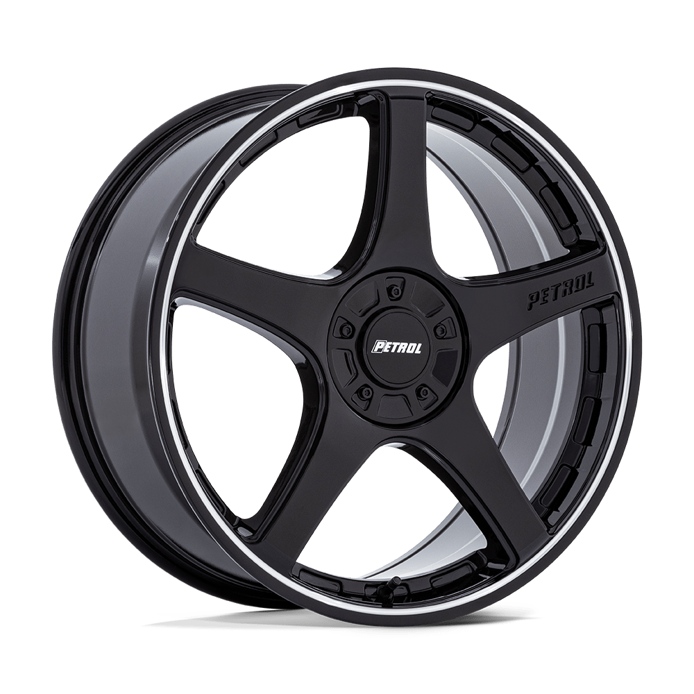 PETROL PE003 P2E 19X8 40 5X110/5X115 GLOSS BLACK W/ MACHINED LIP