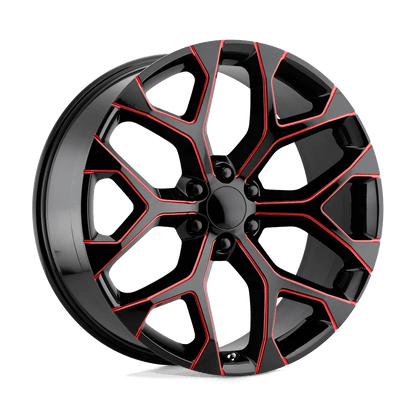 PERFORMANCE REPLICAS PR176 20X9 24 6X139.7/6X5.5 Gloss Black Red Milled