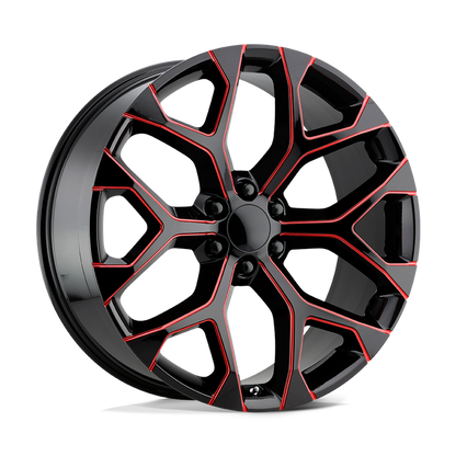 PERFORMANCE REPLICAS PR176 22X9 24 6X139.7/6X5.5 Gloss Black Red Milled