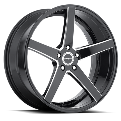 STRADA S35 PERFETTO 24X10 25MM 5X127 GLOSS BLACK MILLED | S35452725GBML