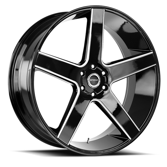 STRADA S35 PERFETTO 24X10 24MM 6X135 GLOSS BLACK MILLED | S35463524GBML