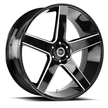 STRADA S35 PERFETTO 24X10 24MM 6X139.7 GLOSS BLACK MILLED | S35463924GBML